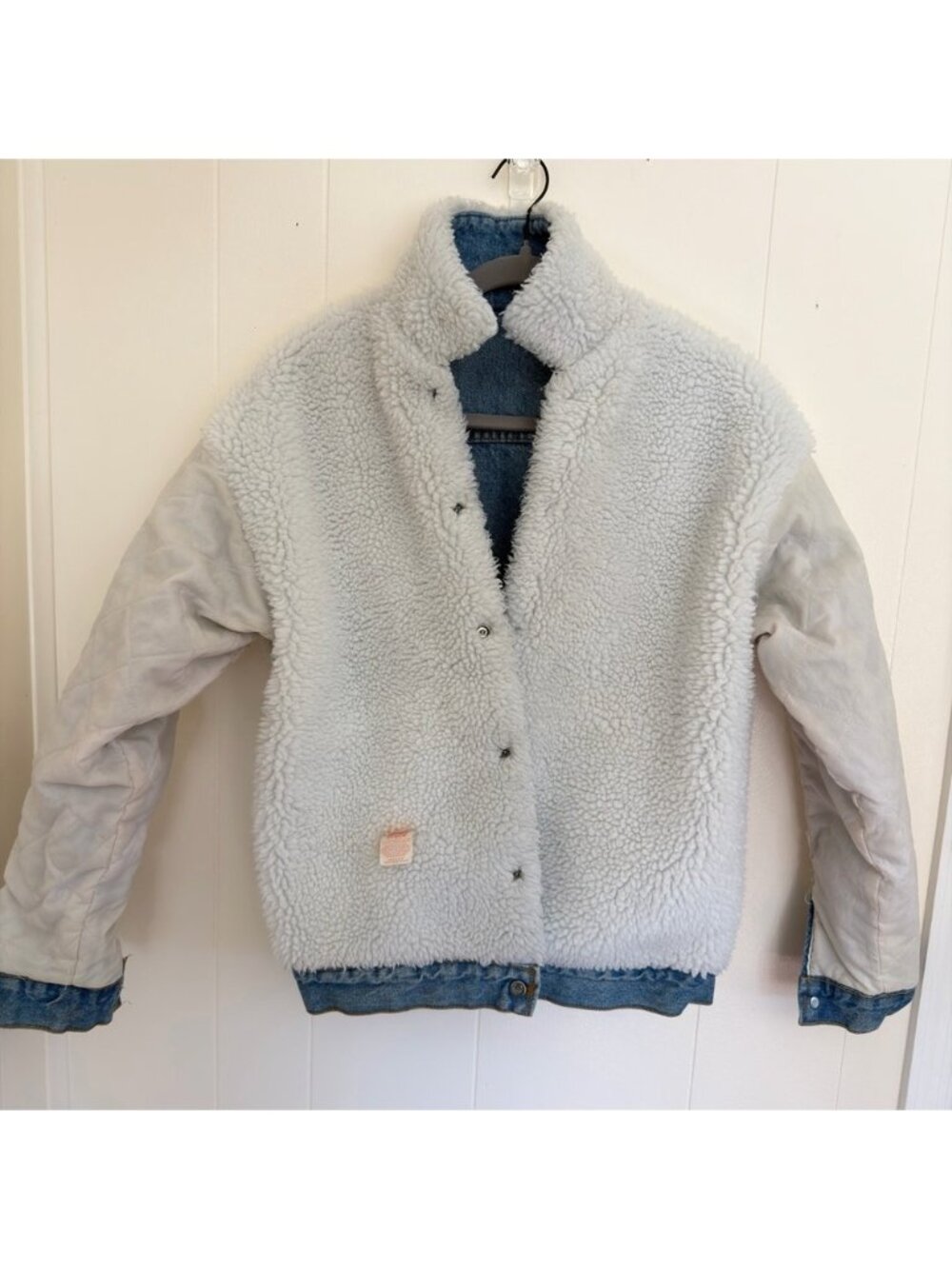 Levi's Sherpa Denim Jacket USA Made Vintage XS Trucker Lined Blue - Picture 6 of 16